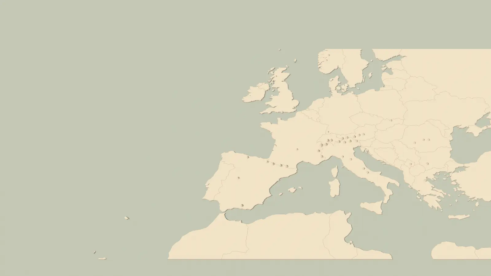 A paper relief map of Europe