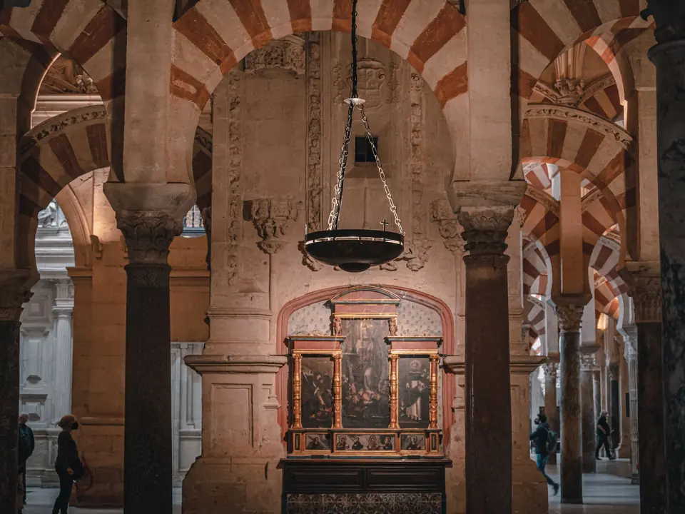 Striking arches and historical art inside the stunning Mosque-Cathedral of Córdoba