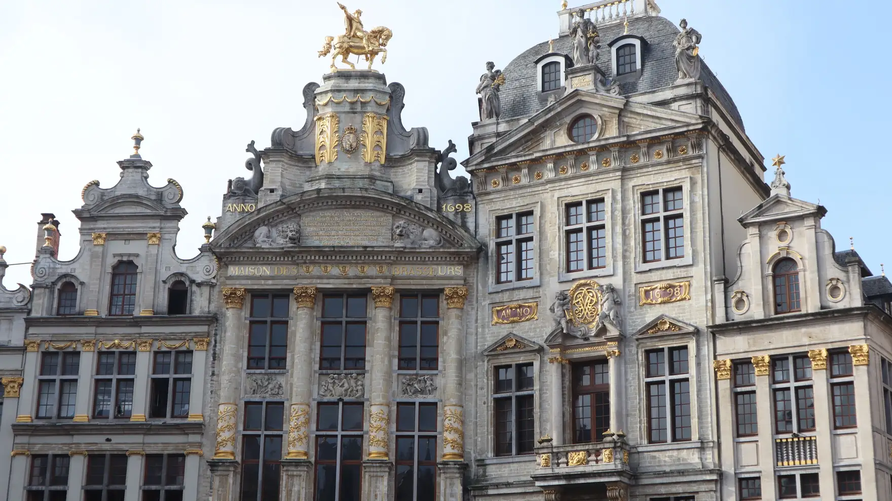 Captivating facade of Gothic and Baroque architecture at the Grand Place in Brussels, Belgium