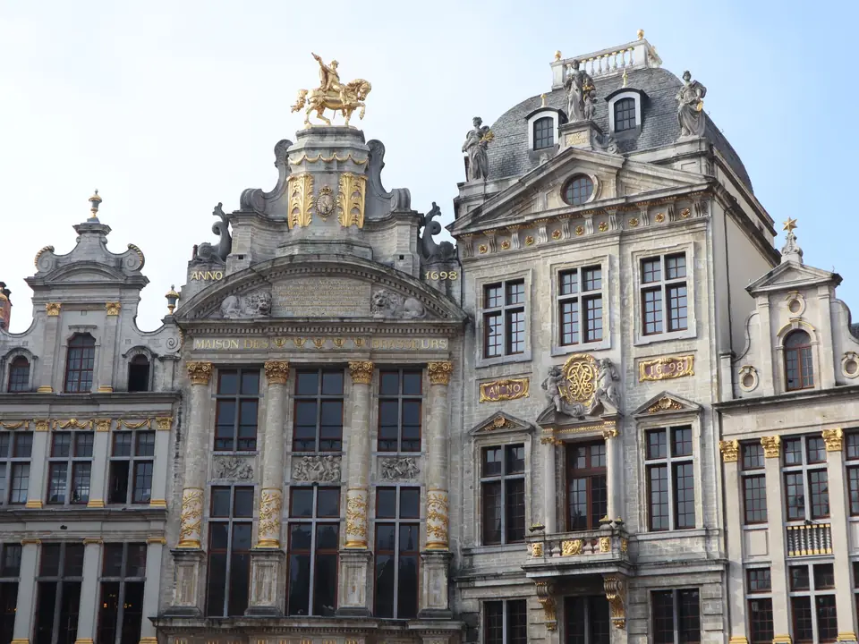 Captivating facade of Gothic and Baroque architecture at the Grand Place in Brussels, Belgium